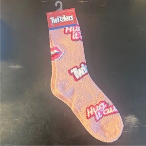 Twizzler licorice pink fuzzy cozy socks size 5-9.5 unisex